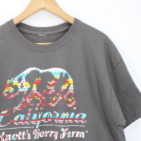 Vintage Knott's Berry Farm Shirt Mens Brown California Bear Graphic Logo Size XL - Picture 2 of 9